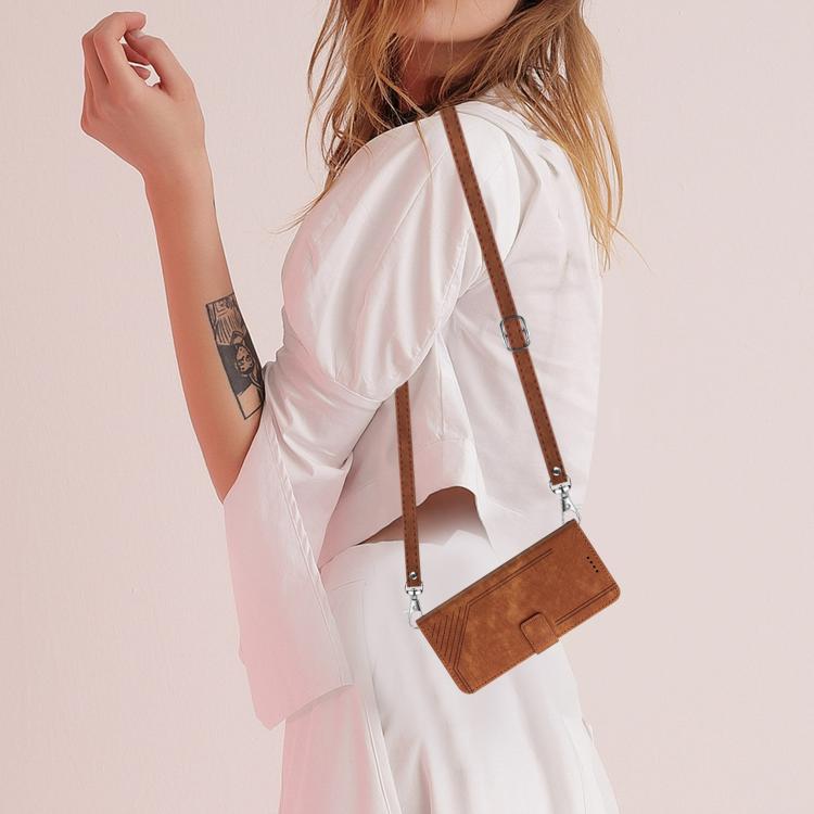 Skin Feel Stripe Pattern Leather Phone Case with Lanyard, For Xiaomi 17 Pro Max, For Xiaomi 17 Pro, For Xiaomi 17, For Xiaomi Poco M7 4G 169mm