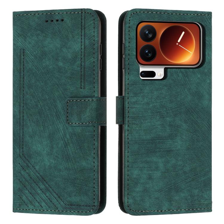 Skin Feel Stripe Pattern Leather Phone Case with Lanyard, For Xiaomi 17 Pro Max, For Xiaomi 17 Pro, For Xiaomi 17, For Xiaomi Poco M7 4G 169mm