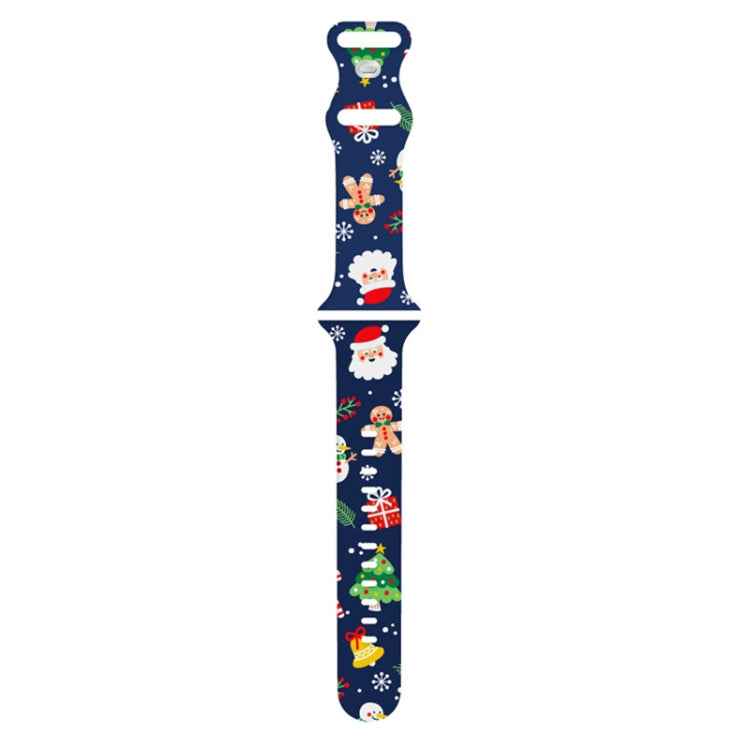 Christmas Pattern Silicone Watch Band, For Apple Watch 46mm / 49mm / 45mm / 44mm, For Apple Watch 42mm / 41mm / 40mm / 38mm