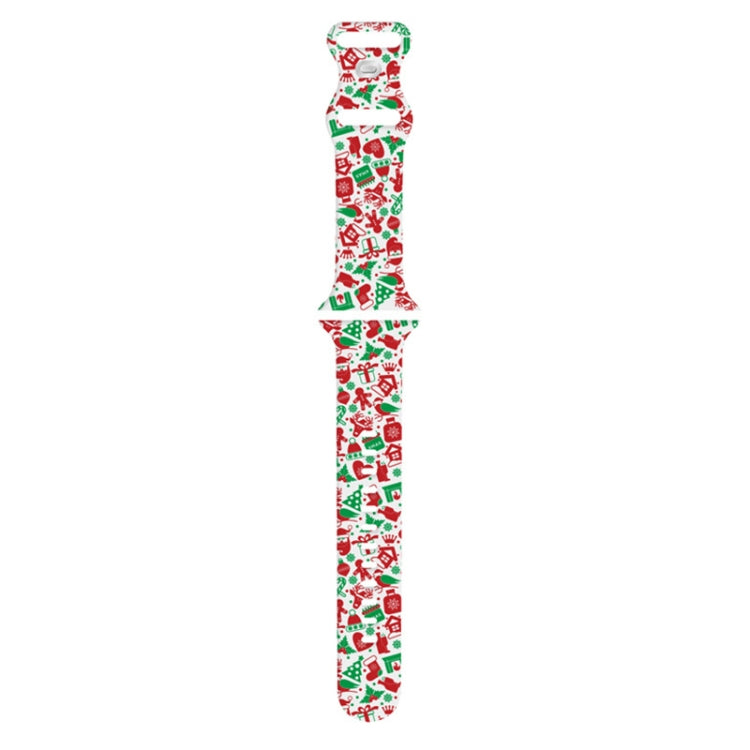 Christmas Pattern Silicone Watch Band, For Apple Watch 46mm / 49mm / 45mm / 44mm, For Apple Watch 42mm / 41mm / 40mm / 38mm