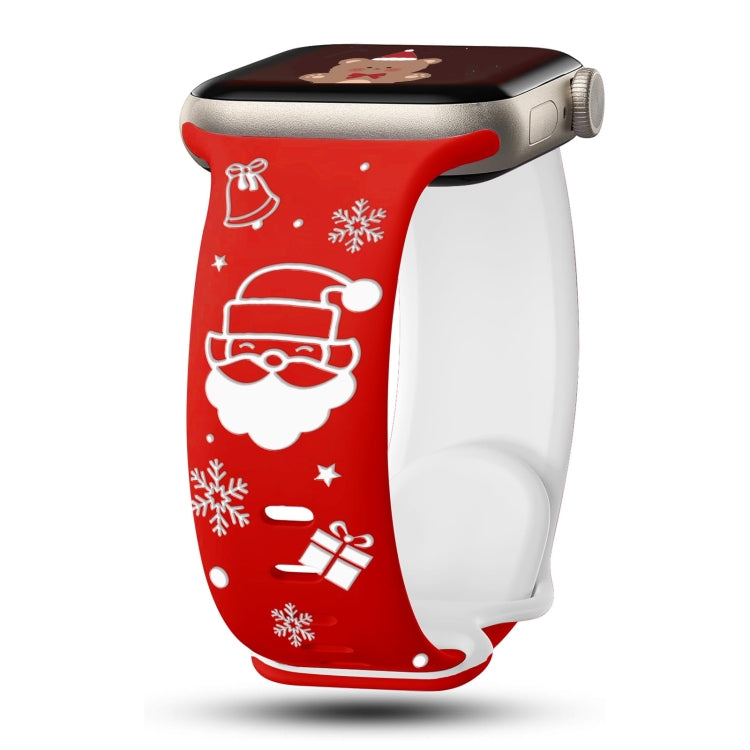 Christmas Engraving Butterfly Buckle Silicone Watch Band