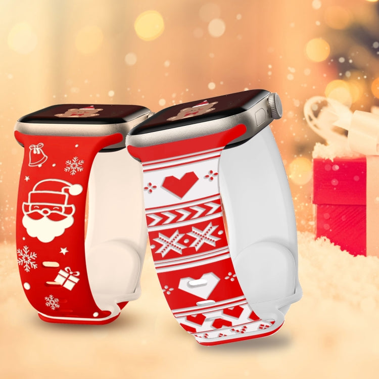 Christmas Engraving Butterfly Buckle Silicone Watch Band