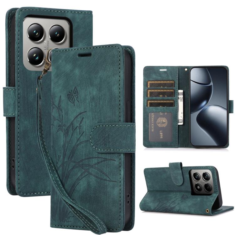 Orchid Butterfly Embossed Leather Phone Case