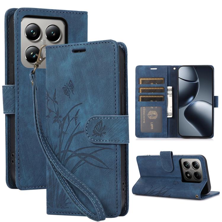 Orchid Butterfly Embossed Leather Phone Case