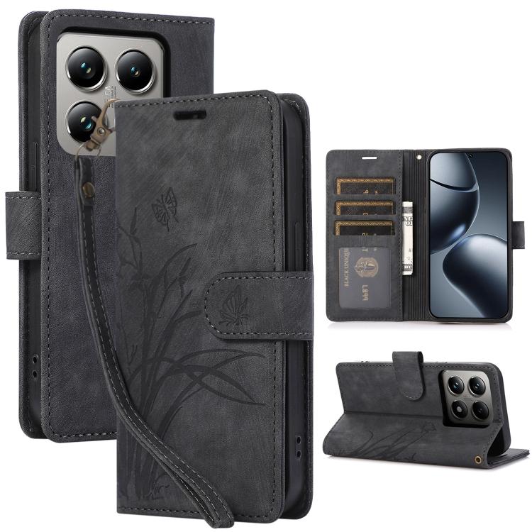 Orchid Butterfly Embossed Leather Phone Case