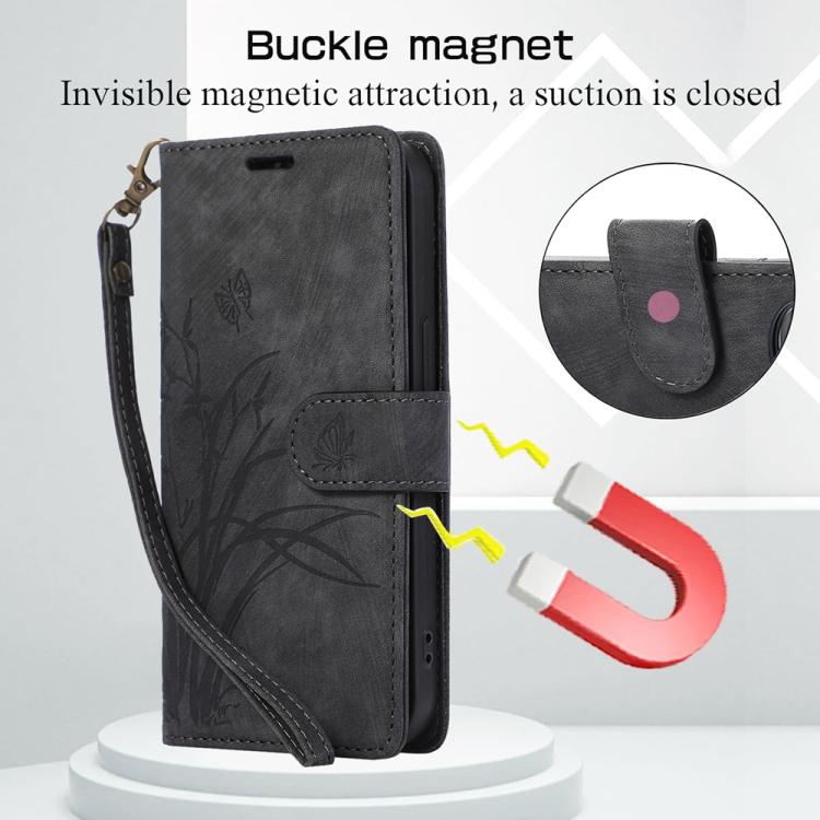 Orchid Butterfly Embossed Leather Phone Case, For Xiaomi 15T 5G, For Xiaomi 15 Ultra, For Xiaomi 15 Pro, For Xiaomi 15