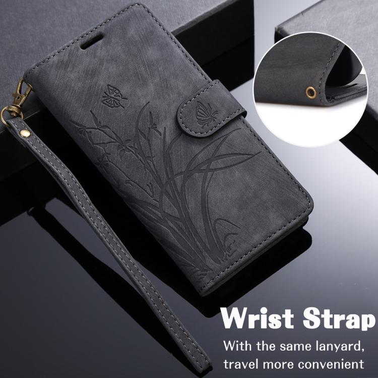 Orchid Butterfly Embossed Leather Phone Case, For Xiaomi 15T 5G, For Xiaomi 15 Ultra, For Xiaomi 15 Pro, For Xiaomi 15