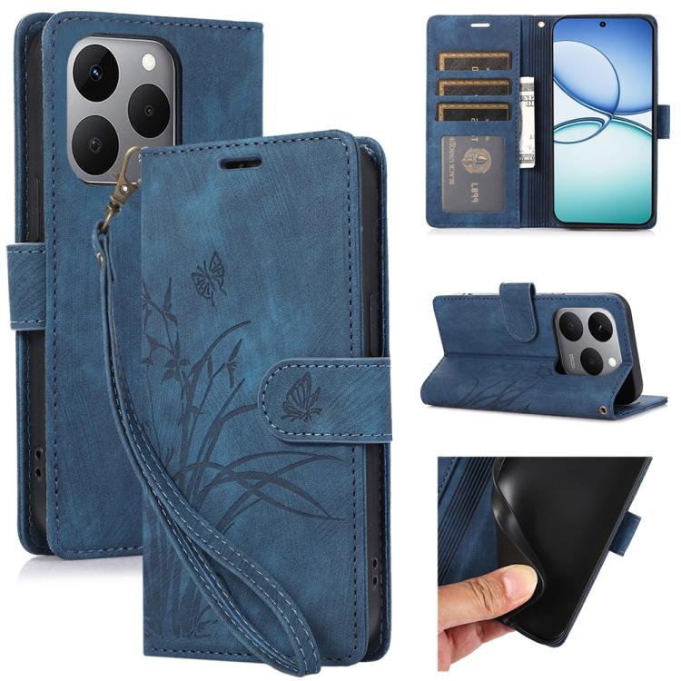 Orchid Butterfly Embossed Leather Phone Case, For Xiaomi 15T 5G, For Xiaomi 15 Ultra, For Xiaomi 15 Pro, For Xiaomi 15