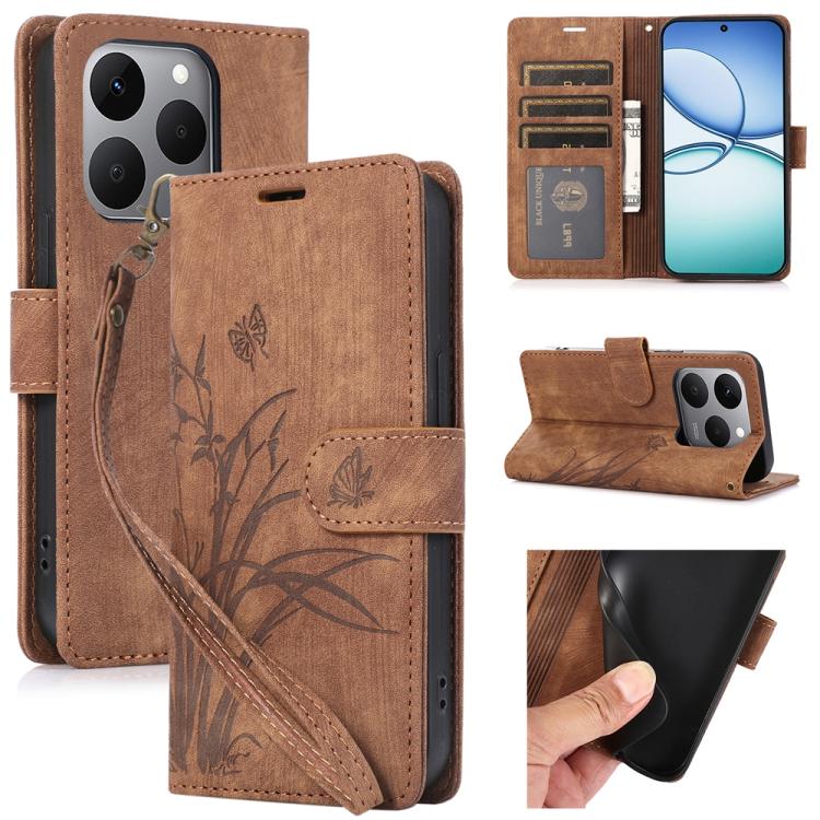 Orchid Butterfly Embossed Leather Phone Case, For Xiaomi 15T 5G, For Xiaomi 15 Ultra, For Xiaomi 15 Pro, For Xiaomi 15