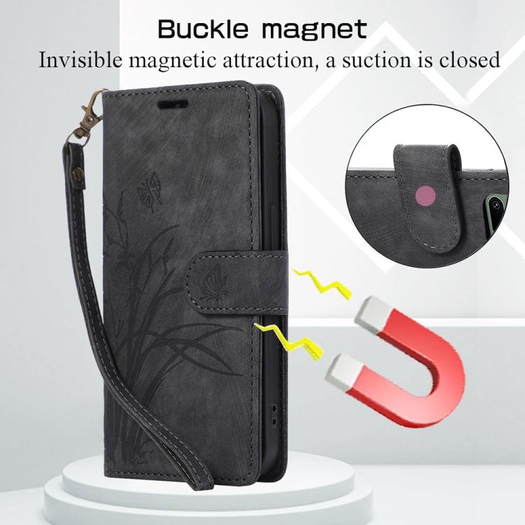 Orchid Butterfly Embossed Leather Phone Case, For Xiaomi 17 Pro Max, For Xiaomi 17 Pro, For Xiaomi 17, For Xiaomi 15T Pro 5G