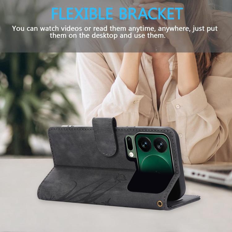 Orchid Butterfly Embossed Leather Phone Case, For Xiaomi 17 Pro Max, For Xiaomi 17 Pro, For Xiaomi 17, For Xiaomi 15T Pro 5G