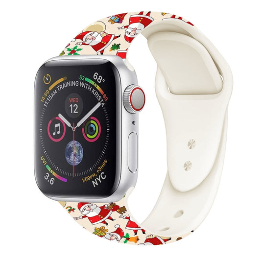 Christmas Pattern Silicone Watch Band, For Apple Watch 46mm / 49mm / 45mm / 44mm