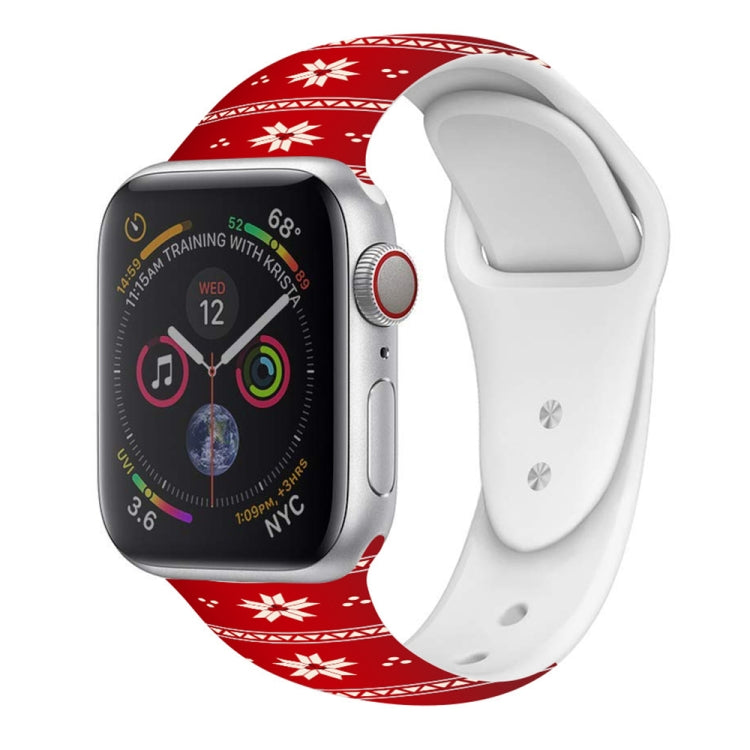 Christmas Pattern Silicone Watch Band, For Apple Watch 46mm / 49mm / 45mm / 44mm