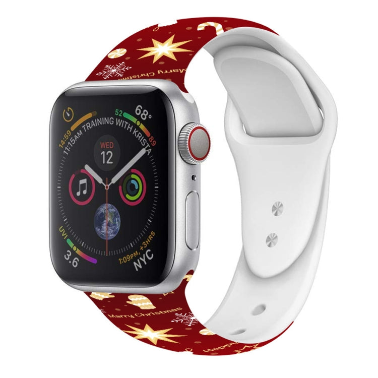 Christmas Pattern Silicone Watch Band, For Apple Watch 46mm / 49mm / 45mm / 44mm