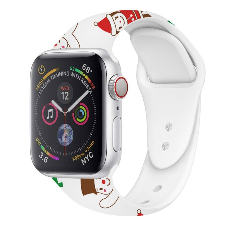 Christmas Pattern Silicone Watch Band, For Apple Watch 46mm / 49mm / 45mm / 44mm