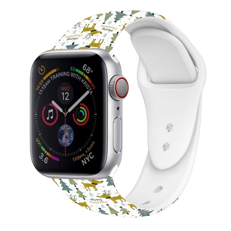 Christmas Pattern Silicone Watch Band, For Apple Watch 46mm / 49mm / 45mm / 44mm