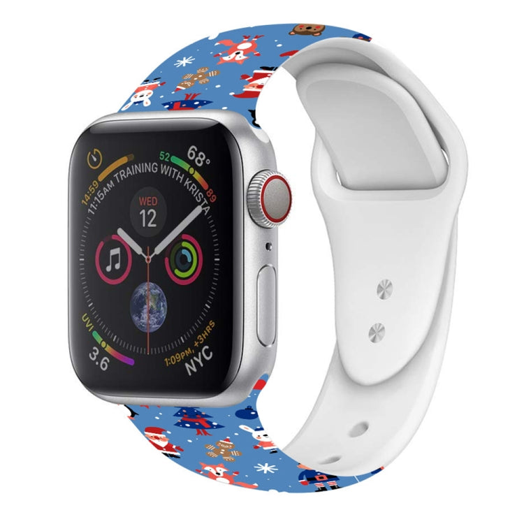 Christmas Pattern Silicone Watch Band, For Apple Watch 46mm / 49mm / 45mm / 44mm