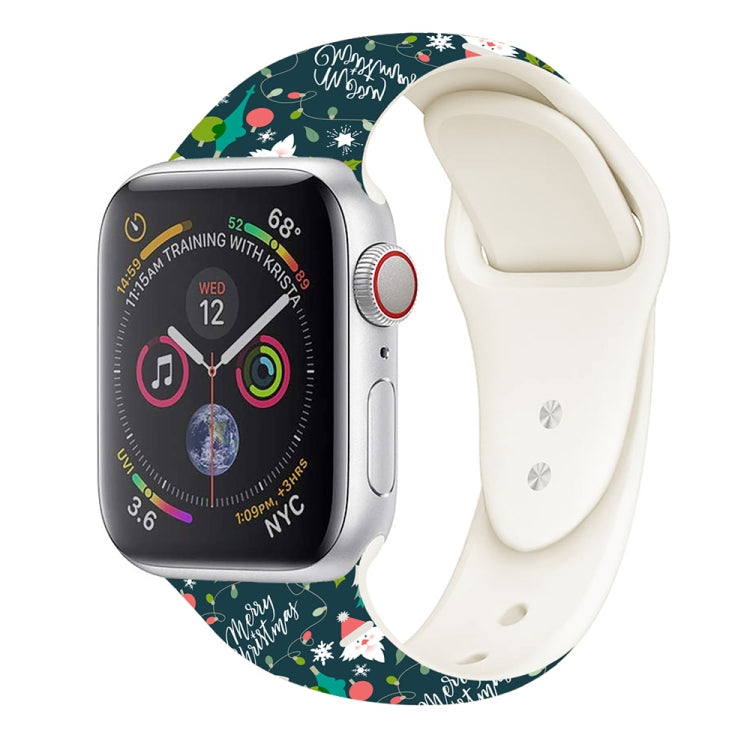 Christmas Pattern Silicone Watch Band, For Apple Watch 46mm / 49mm / 45mm / 44mm