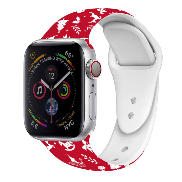 Christmas Pattern Silicone Watch Band, For Apple Watch 46mm / 49mm / 45mm / 44mm