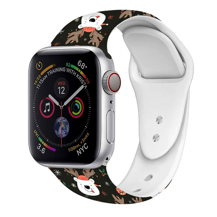 Christmas Pattern Silicone Watch Band, For Apple Watch 46mm / 49mm / 45mm / 44mm