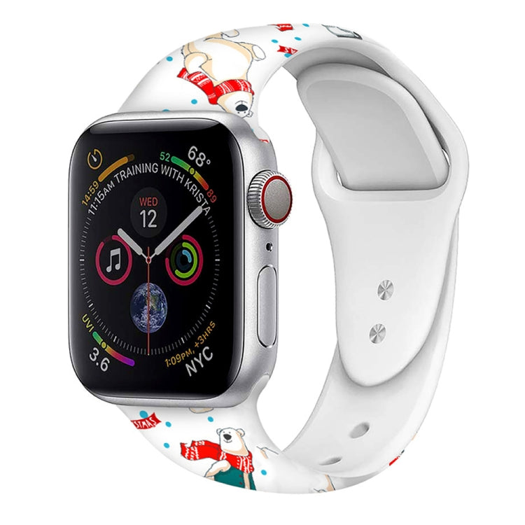 Christmas Pattern Silicone Watch Band, For Apple Watch 46mm / 49mm / 45mm / 44mm