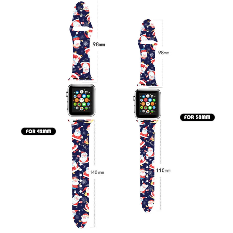 Christmas Pattern Silicone Watch Band, For Apple Watch 46mm / 49mm / 45mm / 44mm