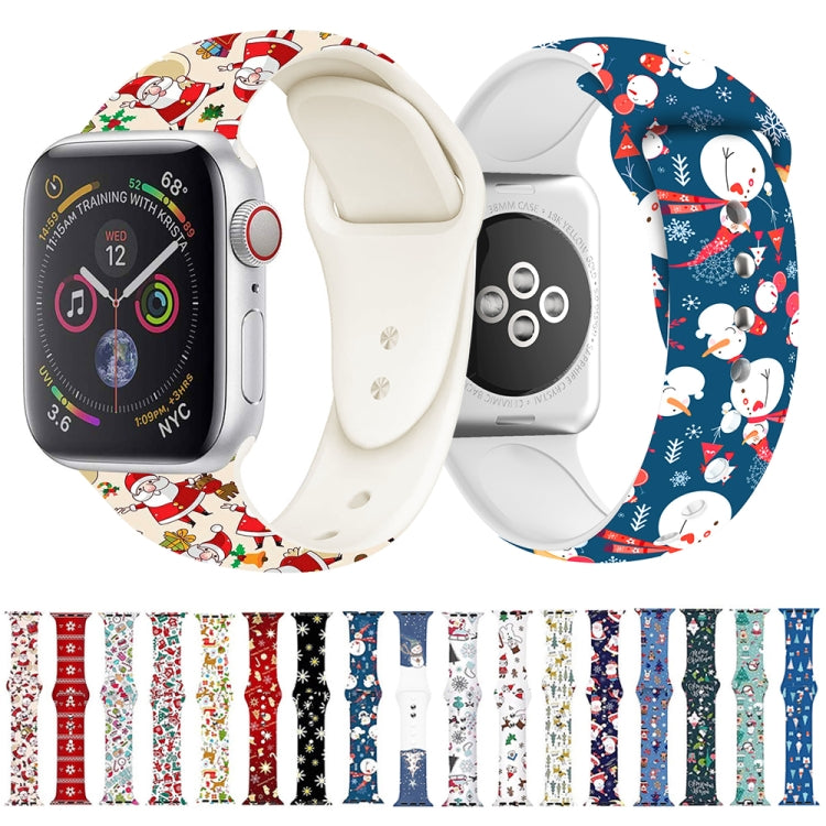 Christmas Pattern Silicone Watch Band, For Apple Watch 42mm / 41mm / 40mm / 38mm