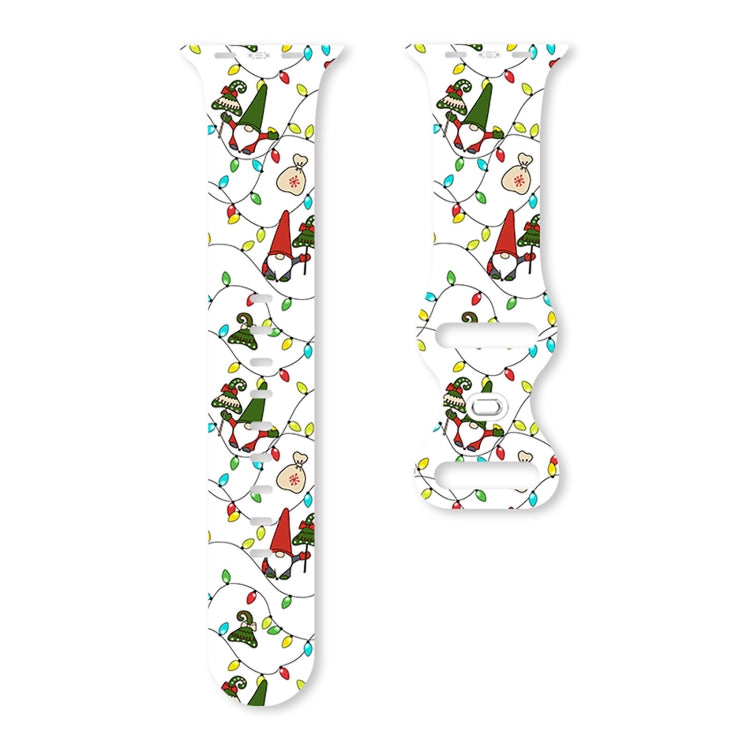 Christmas Pattern Butterfly Buckle Silicone Watch Band