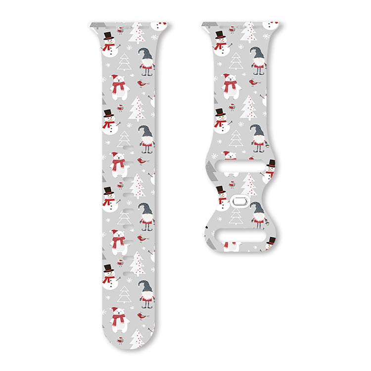 Christmas Pattern Butterfly Buckle Silicone Watch Band