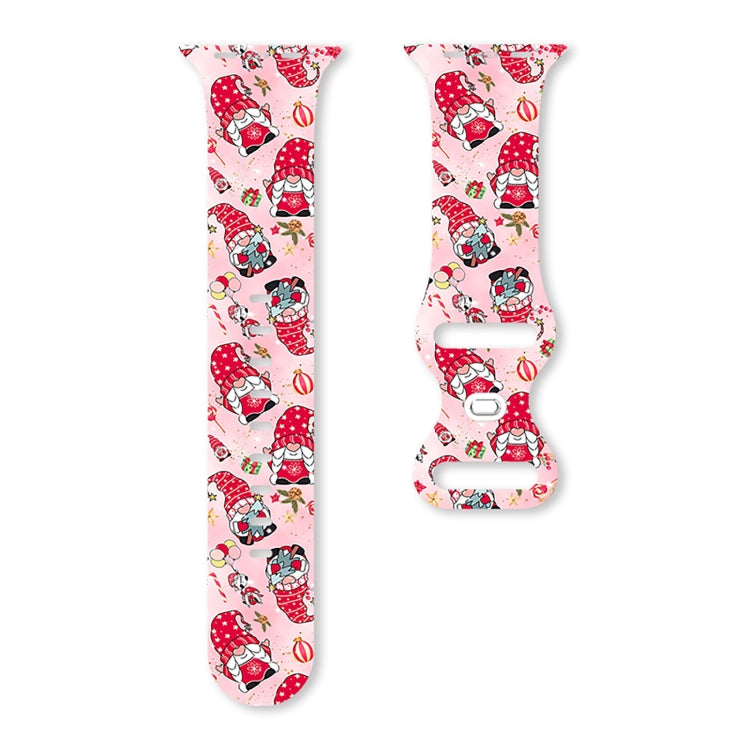 Christmas Pattern Butterfly Buckle Silicone Watch Band