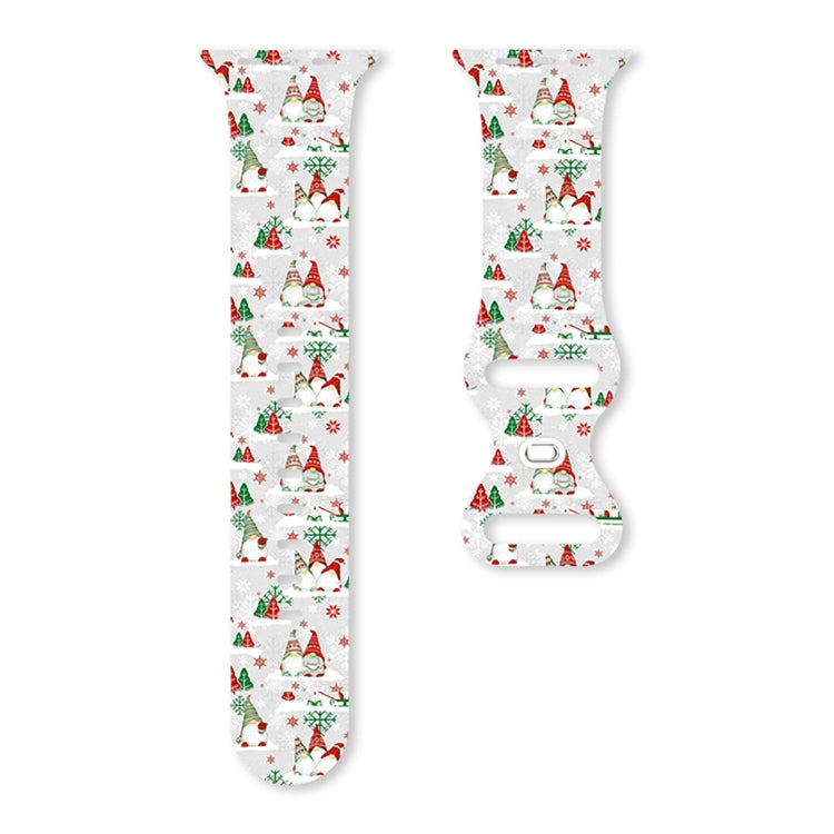 Christmas Pattern Butterfly Buckle Silicone Watch Band