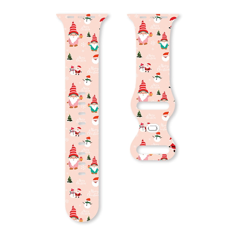 Christmas Pattern Butterfly Buckle Silicone Watch Band