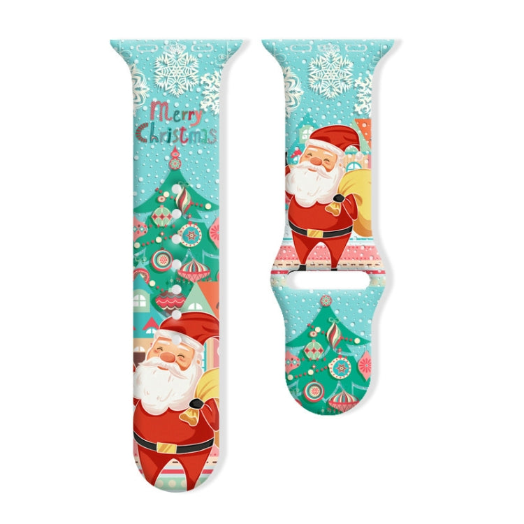 Christmas Pattern Reverse Buckle Silicone Watch Band, Series 1