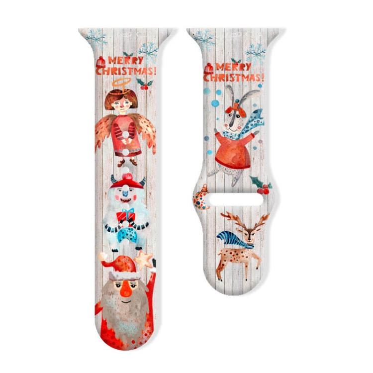 Christmas Pattern Reverse Buckle Silicone Watch Band, Series 1