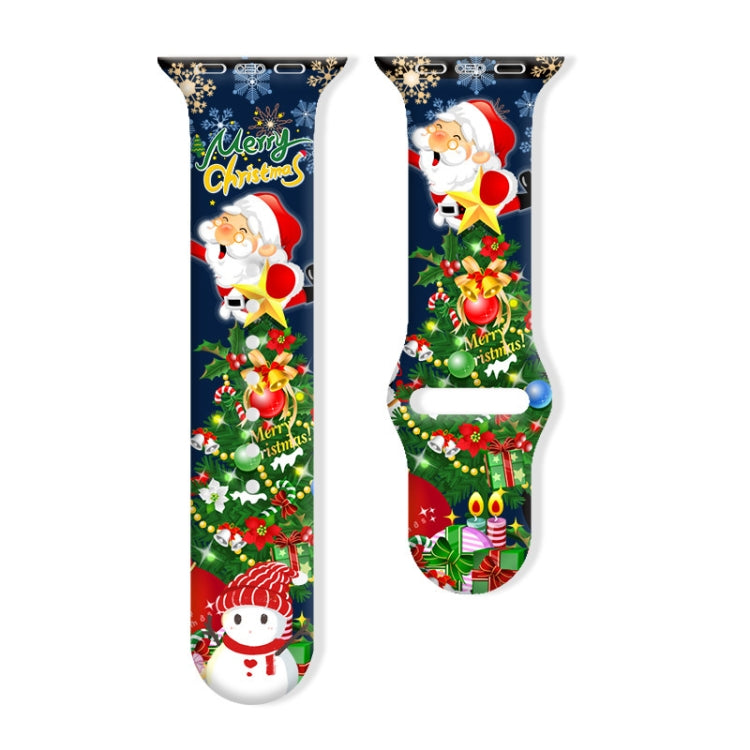 Christmas Pattern Reverse Buckle Silicone Watch Band, Series 1