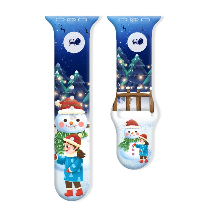 Christmas Pattern Reverse Buckle Silicone Watch Band, Series 1