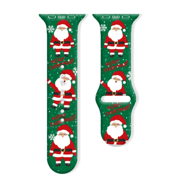 Christmas Pattern Reverse Buckle Silicone Watch Band, Series 1