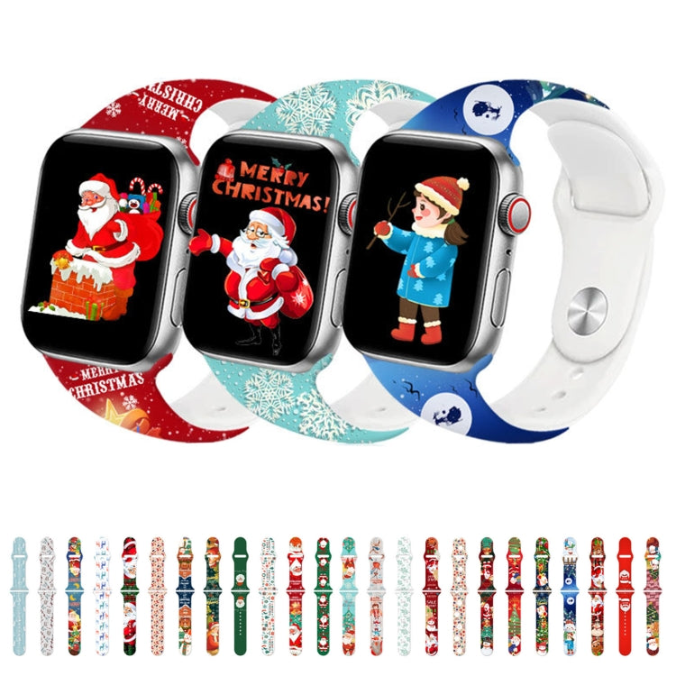 Christmas Pattern Reverse Buckle Silicone Watch Band, Series 1