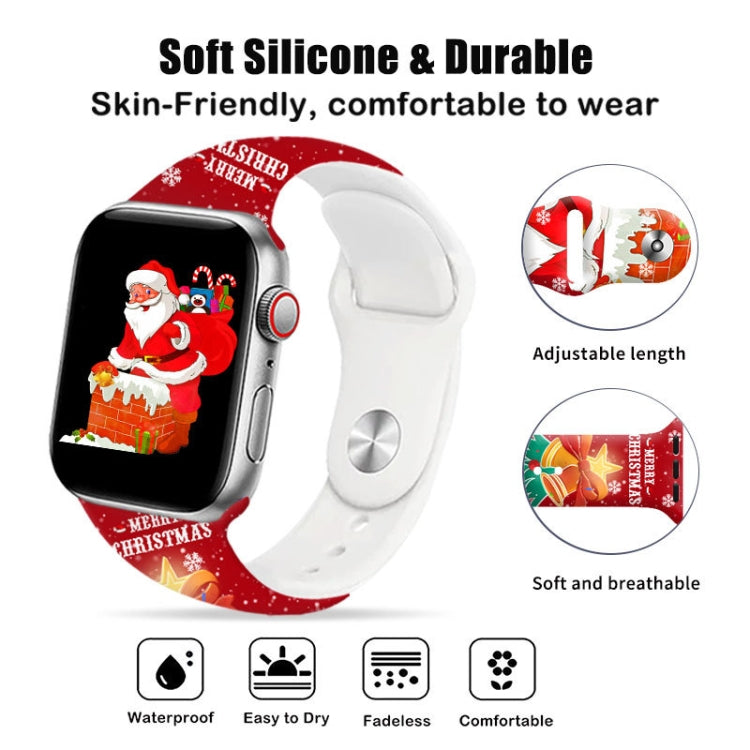 Christmas Pattern Reverse Buckle Silicone Watch Band, Series 1