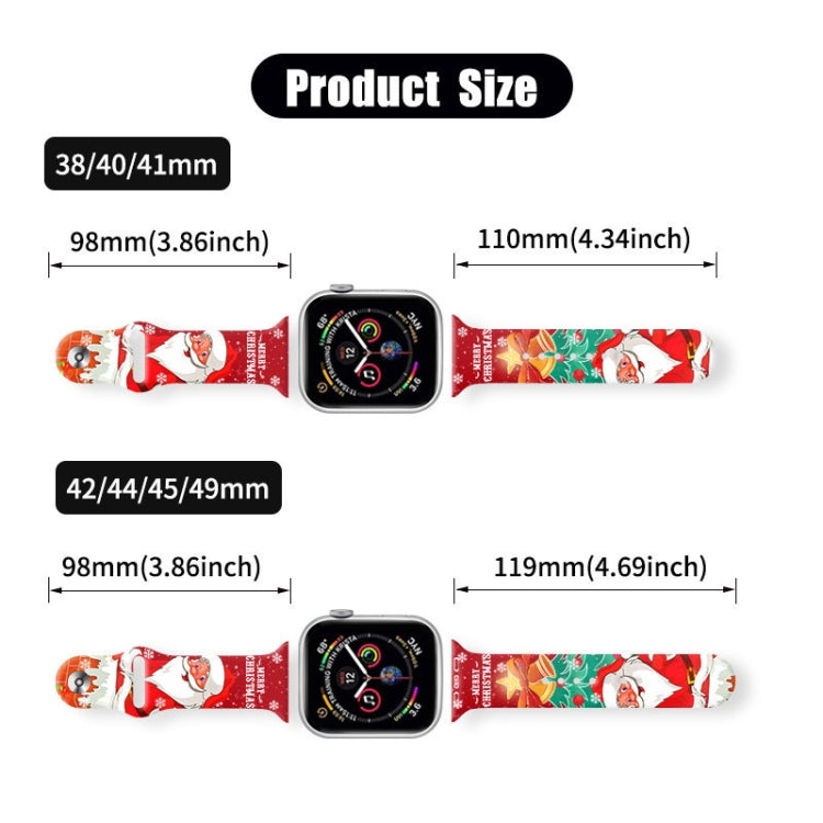 Christmas Pattern Reverse Buckle Silicone Watch Band, Series 1