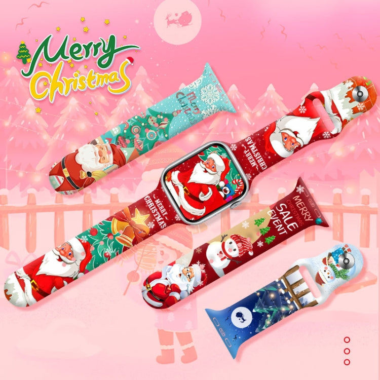 Christmas Pattern Reverse Buckle Silicone Watch Band, Series 1
