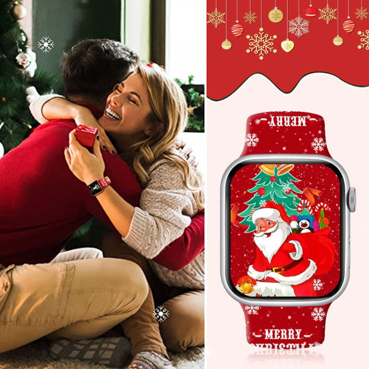 Christmas Pattern Reverse Buckle Silicone Watch Band, Series 1