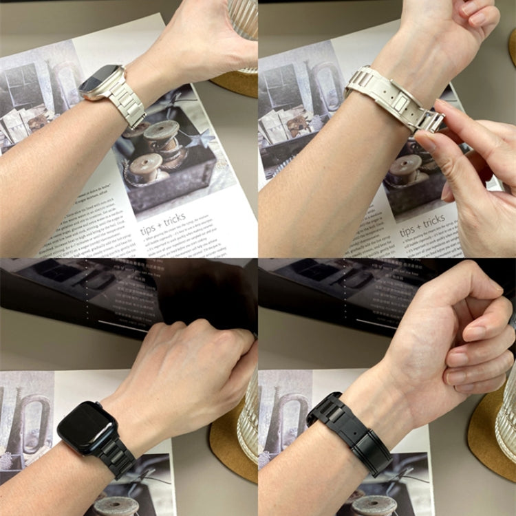 T-shaped Magnetic Buckle Stainless Steel Rubber Watch Band