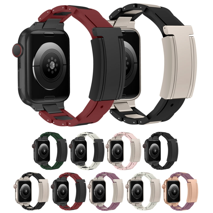 T-shaped Magnetic Buckle Stainless Steel Rubber Watch Band