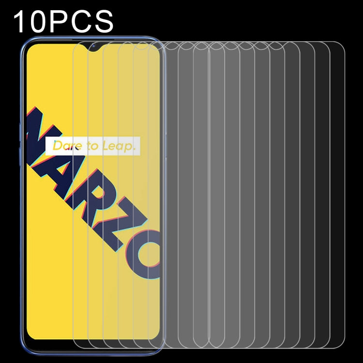 10 PCS 0.26mm 9H 2.5D Tempered Glass Film, For OPPO Realme Narzo 10, For OPPO Realme Narzo 10A, For Xiaomi Mi 10 Lite Zoom