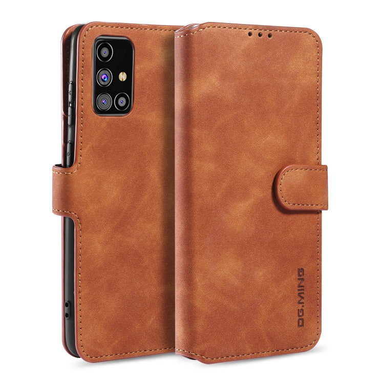 DG.MING Retro Oil Side Horizontal Flip Case with Holder & Card Slots & Wallet, For Samsung Galaxy M31s, For Samsung Galaxy S20 FE, For OPPO A32 (2020) / A53 (2020)