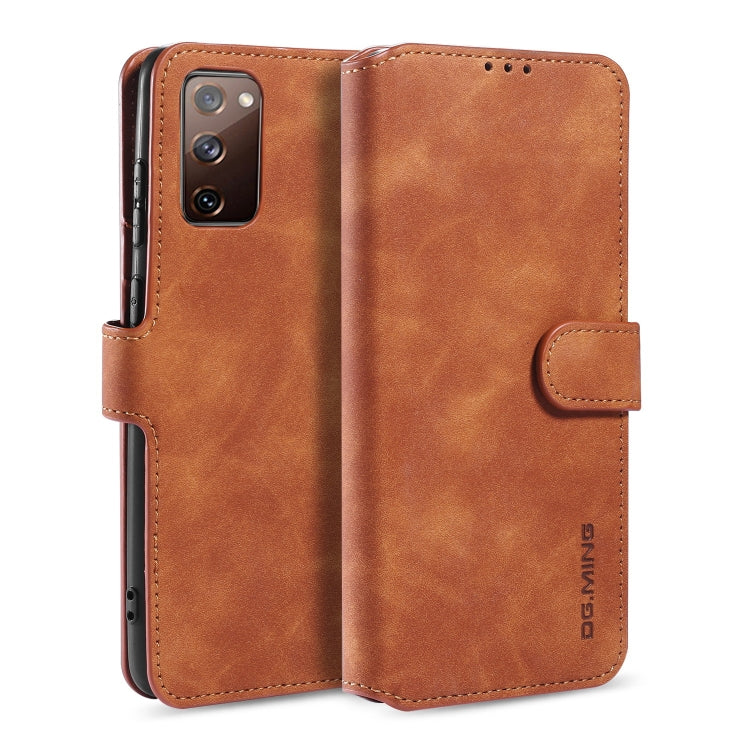 DG.MING Retro Oil Side Horizontal Flip Case with Holder & Card Slots & Wallet, For Samsung Galaxy M31s, For Samsung Galaxy S20 FE, For OPPO A32 (2020) / A53 (2020)