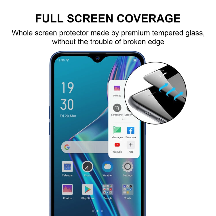 Full Glue Full Screen Tempered Glass Film, For OPPO A11k (1 PC), For OPPO A12 (1 PC), For OPPO A12e (1 PC), For OPPO A32 (1 PC), For OPPO A53 2020 (1 PC), For OPPO A72 5G (1 PC), For OPPO A93 (1 PC), For OPPO F17 (1 PC), For OPPO F17 Pro (1 PC)