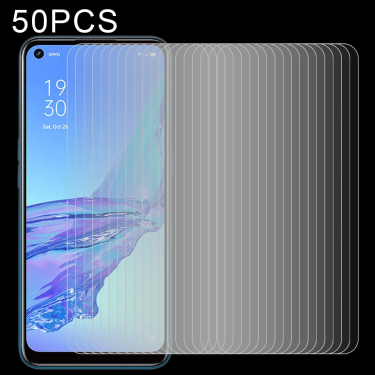 50 PCS 0.26mm 9H 2.5D Tempered Glass Film, For OPPO A32 (50 PCS), For OPPO Find X2 Neo (50 PCS), For OPPO A53 2020 (50 PCS), For OPPO Reno4 SE (50 PCS), For OPPO Reno4 (50 PCS), For OPPO Find X2 Lite (50 PCS), For OPPO F17 Pro (50 PCS)