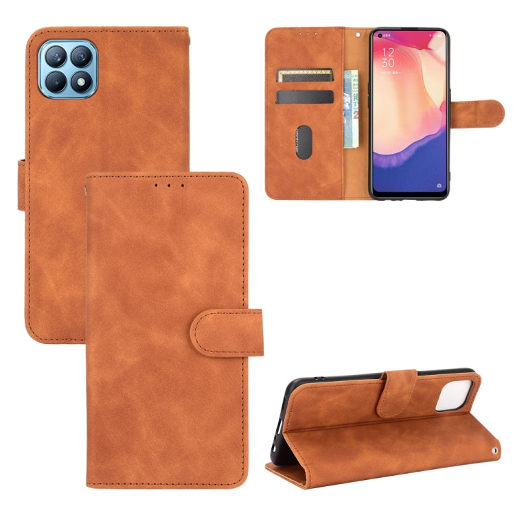 Solid Color Skin Feel Magnetic Buckle Horizontal Flip Calf Texture PU Leather Case with Holder & Card Slots & Wallet, For OPPO Reno4 SE, For Samsung Galaxy M51(European Version)